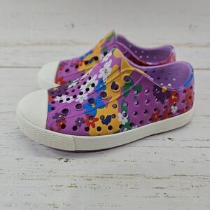 Native Jefferson Floral Shoes Purple‎ White Toddler Girls C6 Slip On Water Shoes